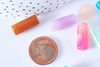 Perle tube imitation gemme plastique multicolore 20mm , perle plastique coloré, couleurs mélangées,lot de 10 perles G6401