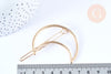 Support barrette Lune clip métal doré sans plateau 53mm, pince à cheveux, accessoire coiffure mariage, fabrication bijoux, l'unité G6600-Gingerlily Perles