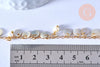 Bracelet chaine cheville laiton et nacre, bracelet doré reglable,création bijou laiton doré,sans nickel,bracelet été,24.2cm G4158-Gingerlily Perles
