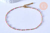 chaine de cheville acier doré 14k résine rose foncé chaine doree, bracelet chaîne fine,création bijou,1.5-2mm,23cm, l'unité G3745-Gingerlily Perles