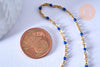 chaine de cheville acier doré 14k résine bleu foncé chaine doree, bracelet chaîne fine,création bijou,1.5-2mm,23cm, l'unité G5405-Gingerlily Perles