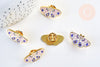 Broche pins papillon mystique doré émail rose,broche dorée,creation bijoux,décoration veste, 27.5x15mm,l'unité G5544-Gingerlily Perles