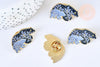 Broche pins ours motif végétal doré émail noir violet,broche dorée,creation bijoux,décoration veste, 30x18mm,l'unité G5537-Gingerlily Perles