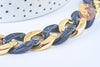 Grosse Chaine acrylique et plastique doré,perle acétate, création bijoux,chaine plastique,22x16mm, le mètre G4965