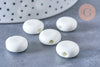 perle porcelaine blanche, fournitures créatives, perle striées,perle céramique, fabrication bijoux, céramique blanche, Lot de 5, 15mm,G2571