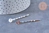 Supports de barrette métal argenté avec plateau 50mm,accessoires cheveux, fabrication bijoux, barrette argentée, lot de 5-G1879-Gingerlily Perles