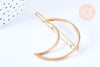 Support barrette Lune clip métal doré sans plateau 53mm, pince à cheveux, accessoire coiffure mariage, fabrication bijoux, l'unité G6600-Gingerlily Perles