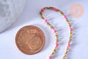 chaine de cheville acier doré 14k résine rose foncé chaine doree, bracelet chaîne fine,création bijou,1.5-2mm,23cm, l'unité G3745-Gingerlily Perles