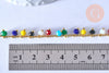 Bracelet chaine cheville laiton et perles multicolores, bracelet doré reglable,création bijou laiton doré,sans nickel,bracelet ,25.4cm G4090-Gingerlily Perles