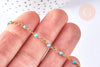 Bracelet ou collier acier doré 14k résine turquoise,chaine doree, bracelet chaîne fine,création bijou,1.5mm,20.5cm, l'unité G3597-Gingerlily Perles