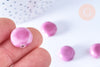 perle porcelaine violet 15mm, fournitures créatives, perle striées,perle céramique, fabrication bijoux, céramique violette, Lot de 5, G3496