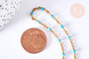 Bracelet ou collier acier doré 14k résine turquoise,chaine doree, bracelet chaîne fine,création bijou,1.5mm,20.5cm, l'unité G3597-Gingerlily Perles