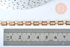 Chaine rectangle acier dorée 16 carats 6.5x4.6mm,chaine acier inoxydable pour création bijoux, 1 metre, G6784