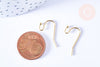 Support boucle crochet acier doré finition boule,oreilles percées,création bijoux,boucle dorée,sans nickel, lot de 20 (3.1 Gr) G6790-Gingerlily Perles