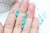 perles rocaille verre rectangle bleu turquoise, perle carré création bracelet, perle tila, 2mm,2 trous, Les 50 (1.2 Gr) G4603