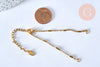 Bracelet fine maille tube acier doré 14k avec anneaux, création bijoux,bracelet acier doré inoxydable,sans nickel, 16cm, l'unité G4967