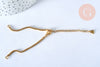 Adjustable bracelet Venetian mesh gold steel 14k 16cm, creation jewelry without nickel, bracelet gold stainless steel, unit G5991