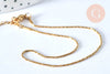 chaine de cheville acier doré 14k chaine doree, bracelet chaîne fine,création bijou,1mm,22.5cm, l'unité G4281-Gingerlily Perles