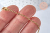 Bracelet fine maille acier doré 14kavec anneaux, création bijoux,bracelet acier doré inoxydable,sans nickel, 18cm, l'unité G5436