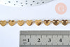 Chaine complète acier dorée 14k cœur,chaine fantaisie ,sans nickel,chaine fantaisie acier doré,chaine complète,6.5mm,42.5cm,l'unité G5356-Gingerlily Perles