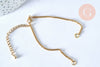 Bracelet ajustable maille plate fantaisie or acier 14k 16cm, création bijoux sans nickel, bracelet doré acier inoxydable, l'unité G5970-Gingerlily Perles