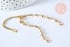Bracelet ajustable acier doré 14k maille marine 16cm, création de bijoux sans nickel, bracelet or acier inoxydable, l'unité G5963-Gingerlily Perles