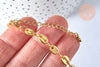 Bracelet ajustable acier doré 14k grain de café 23cm, création bijoux sans nickel, bracelet or acier inoxydable, l'unité G5964-Gingerlily Perles