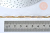 Chaine laiton doré maille rectangle,chaine collier,création bijoux,chaine large,12x3.5mm,chaine complète, l'unité,G2424
