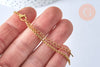Adjustable bracelet Venetian mesh gold steel 14k 16cm, creation jewelry without nickel, bracelet gold stainless steel, unit G5991