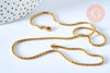 Chaine complète acier dorée 14k serpent,chaine fantaisie,chaine collier,sans nickel,chaine fantaisie,chaine complète,2mm,50cm-G1252-Gingerlily Perles