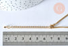 Bracelet ajustable maille plate fantaisie or acier 14k 16cm, création bijoux sans nickel, bracelet doré acier inoxydable, l'unité G5970-Gingerlily Perles