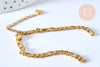 Bracelet ajustable maille figaro or acier 14k 16.1cm,création bijoux sans nickel, bracelet or acier inoxydable, l'unité G5965-Gingerlily Perles
