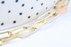 Chaine laiton doré clair maille rectangle,chaine collier,création bijoux,chaine large,12x3.5mm,chaine complète,G2573