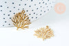 Pendentif branche de corail acier doré 18K 23.5mm,acier inoxydable doré, pendentif sans nickel,création bijoux, l'unité G6337