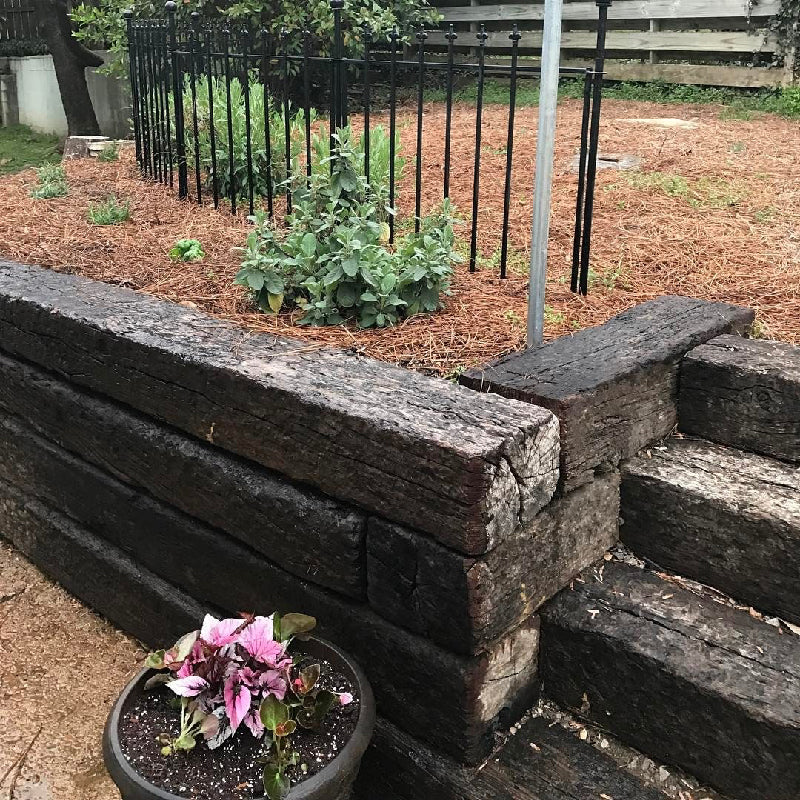 railroad ties in landscaping