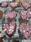 Heart with chocolate and sprinkles
