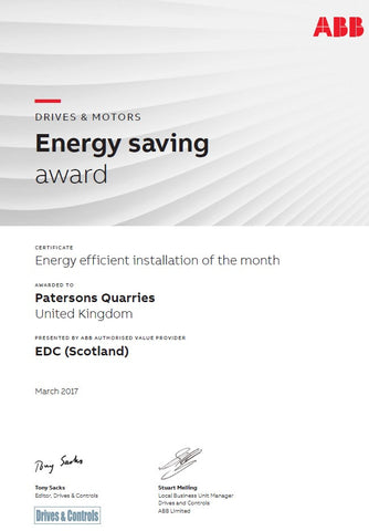 paterson's quarry energy savings award