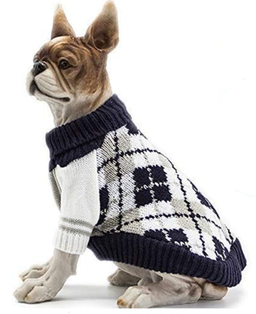 medium dog plaid sweater