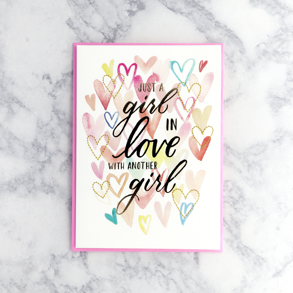 Girls In Love Lgbtqsame Sex Anniversary Card Bonsai Paper Co 2491