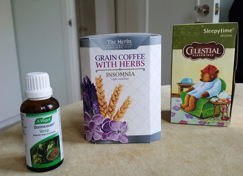 Celestial Seasoning and Grain Coffee with Herbs Insomnia