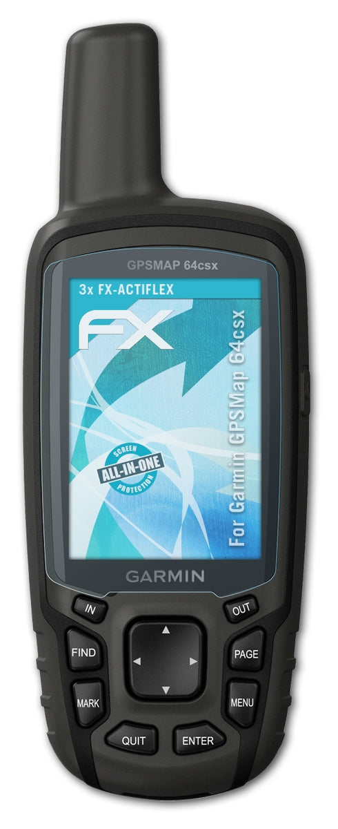 atFoliX 3x Displayschutzfolie für Garmin GPSMap 64sx Schutzfolie klar Folie 