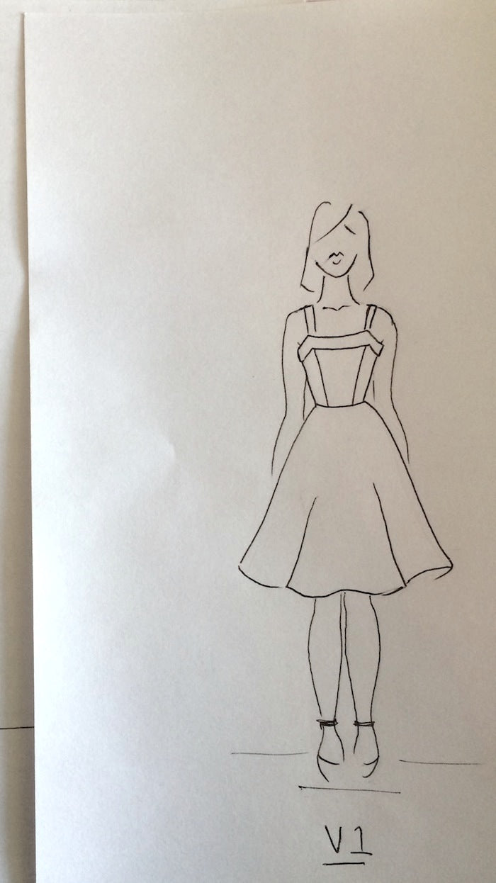 Charlie Dress Sewing Pattern original sketch - by hand london 