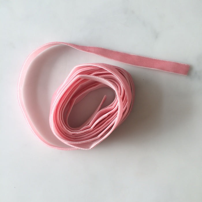Pink velvet ribbon from Bertie's Bows Amazon Store