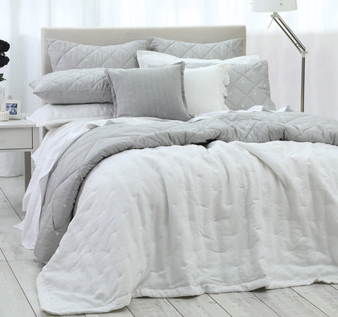 MM Linen - Laundered Linen White Bed Spread