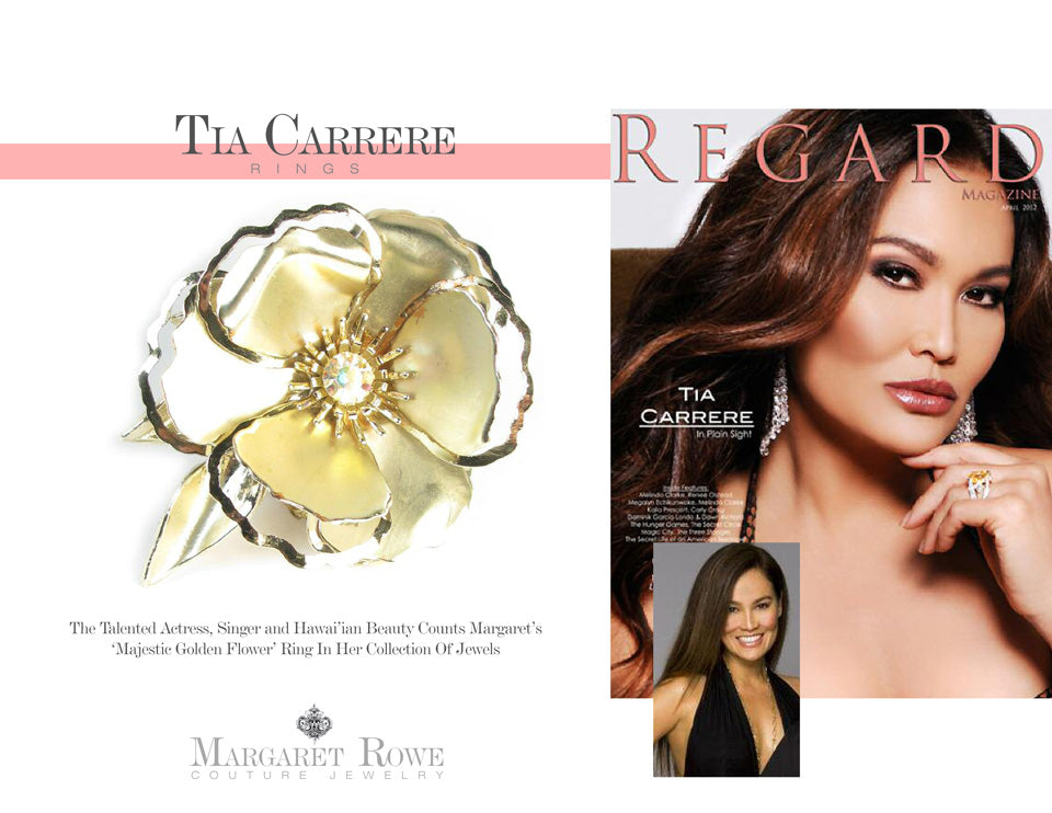 Tia Carrere wears Margaret Rowe Couture Jewelry