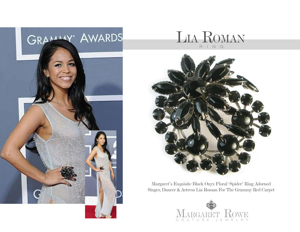 Lia Roman wears Margaret Rowe Couture Jewelry