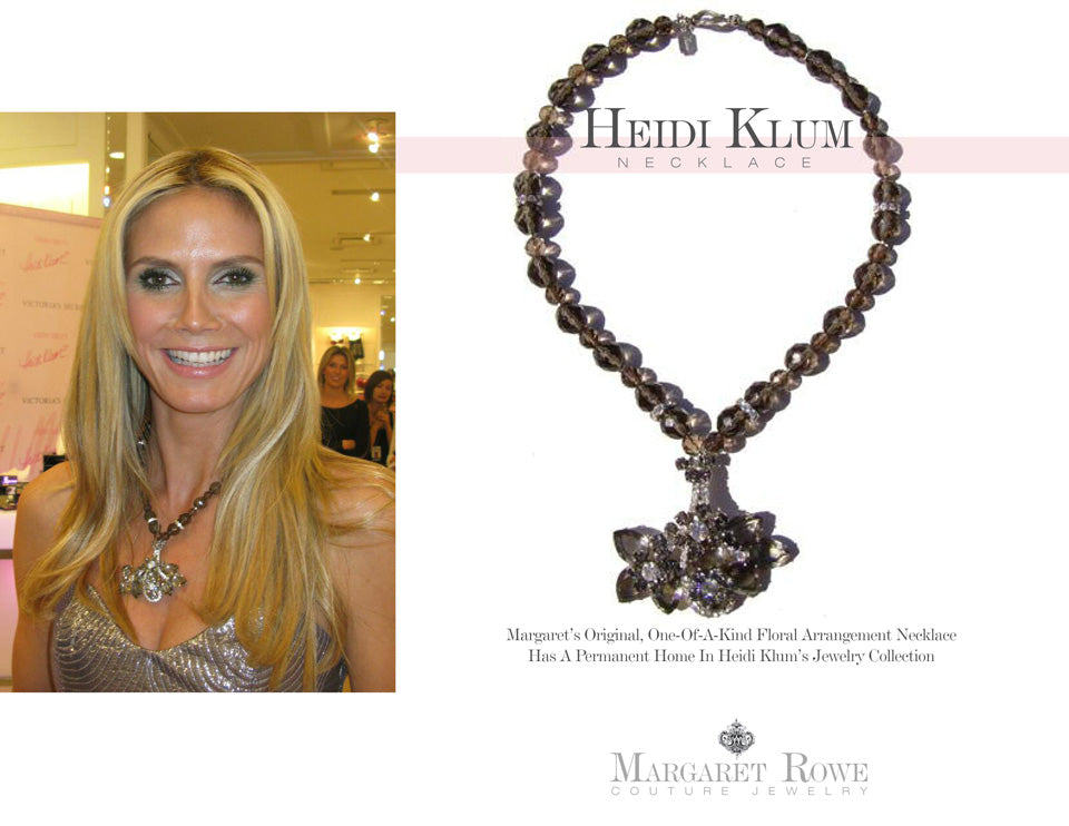 Heidi Klum Wearing A Margaret Rowe One-Of-A-Kind Necklace