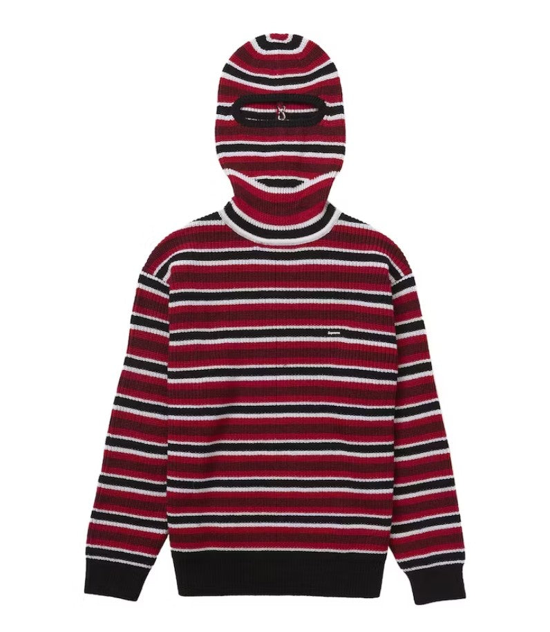 Supreme Small Box Balaclava/Turtleneck Sweater Black Stripe (WORN