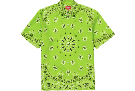 即発送可能】 Supreme Shirt Bandana - Silk supreme S/S Shirt Black