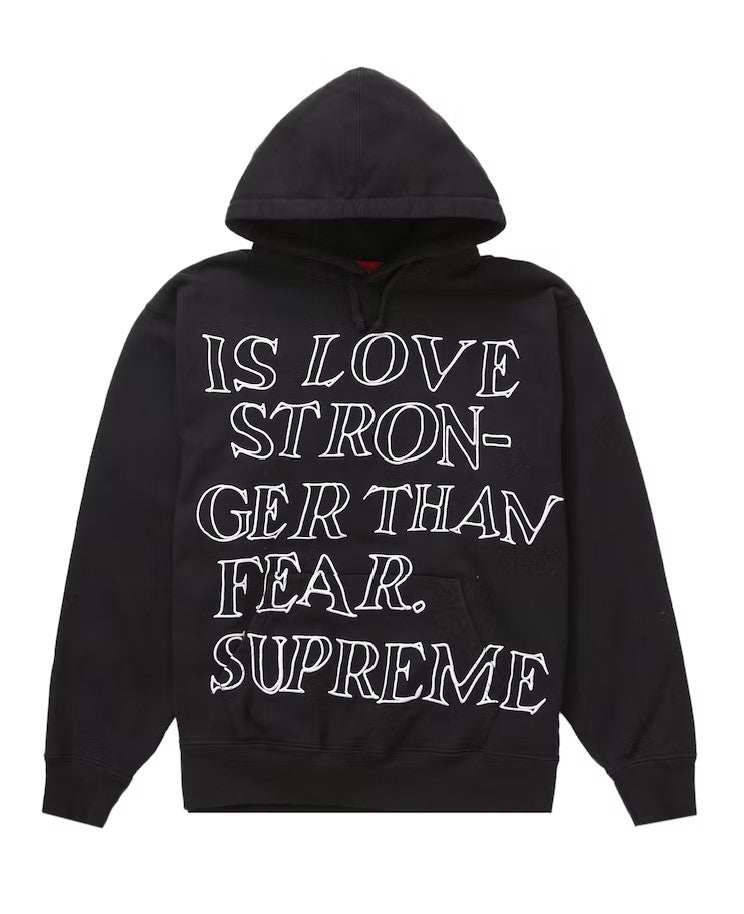 Supreme Stronger Than Fear Hooded Sweatshirt Black